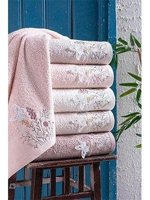 Şıkel 6'lı Paket Cotton Havlu 50*90CM Elit Nakışlı Kızılcık