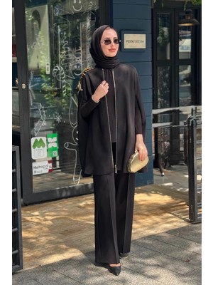 Jamila Sarah Albanya Pantolonlu Takım SS26-9350 Siyah