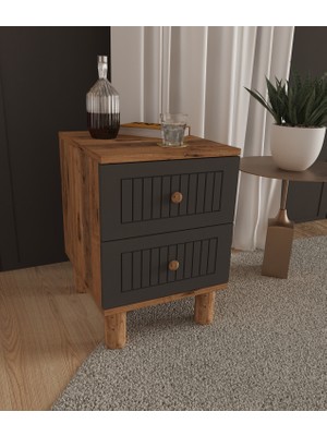 T&B Mila 2 Çekmeceli Komodin - Tamamı Mdf