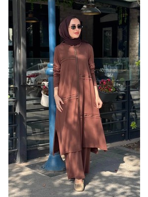 Heddy & Nurcan Çetin Nurcan Çetin Pantolonlu Takım 26435 Kahve