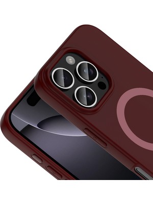 Ottonova iPhone 16 Pro Max Kılıf M-Safe Şarj Özellikli Zore Aris Silikon Kapak - Mürdüm
