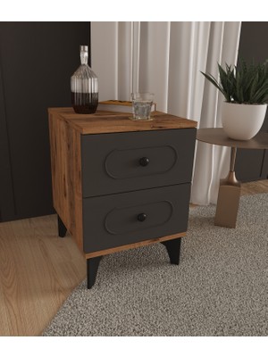 T&B Derin 2 Çekmeceli Komodin - Tamamı Mdf