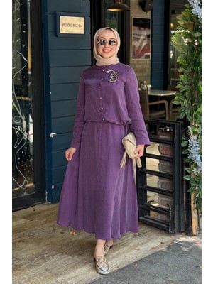 Kayra Etekli Takım KA-B26-16079 Patlıcan Moru