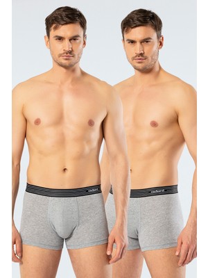 Cacharel 2'li Beyaz Erkek Boxer, %95 Pamuk %5 Likralı Erkek Boxer