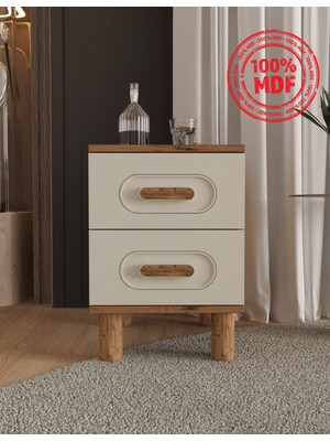 T&B Dova 2 Çekmeceli Komodin - Tamamı Mdf