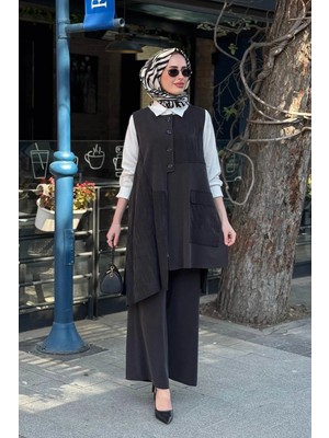 Heddy & Nurcan Çetin Nurcan Çetin Pantlolonlu 3lü Takım 26609 Siyah