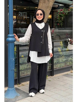 Heddy & Nurcan Çetin Nurcan Çetin Pantolonlu Takım 26606 Siyah