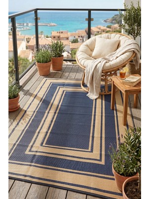 Dekozer Esterilla Xl Büyük Boy Katlanabilir Hasır Kilim Mat | Çift Taraflı-Plaj-Piknik-Kamp-Bahçe-Balkon-Teras-Karavan