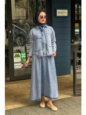 Magazin Tensel Etekli Takım 7502 Açık Mavi
