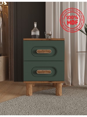 T&B Dova 2 Çekmeceli Komodin - Tamamı Mdf