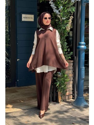 Heddy & Nurcan Çetin Nurcan Çetin Pantolonlu Takım 26604 Kahve