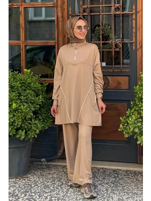 Heddy & Nurcan Çetin Nurcan Çetin Pantolonlu Takım 25424 Bej