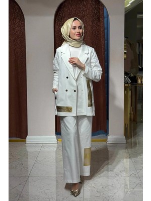 Ceremony Pantolonlu Takım 26Y827T Ekru