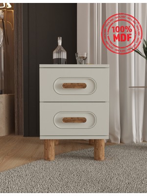 T&B Dova 2 Çekmeceli Komodin - Tamamı Mdf