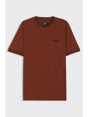 Boss Erkek Kısa Kol Pamuklu Regular Fit Bordo T-Shirt 50575011-214