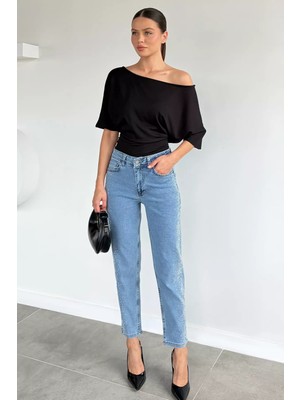Gülseli Kadın Taş Detaylı Jean Kot Pantolon P-00021903
