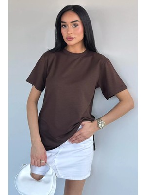 Gülseli Kadın Bisiklet Yaka Basic Tişört P-00021877