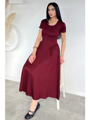 Gülseli Kadın Kare Yaka Yarım Kol Elbise P-00021893