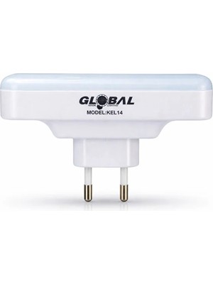 K2 Global Sensörlü LED Gece Lambası Şarjlı 3.7V 600MAH Lityum Pilli Priz Tipi Otomatik Gece Işığı