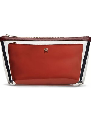 Tommy Hilfiger Kadın Yıkama Torbalı Fermuarlı Th Monogram Logolu Turuncu Omuz Çantası AW0AW18709-SN2