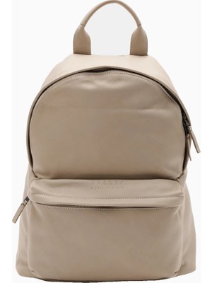 04651 A Trıp In A Bag Nubuk Deri Kum Rengi Unisex Sırt Çantası