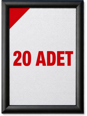 OfisDS 25 mm A4 20 Adet Gönye Köşe Siyah Renk Alüminyum Poster Çerçeve Aç-Kapa Çerçeve