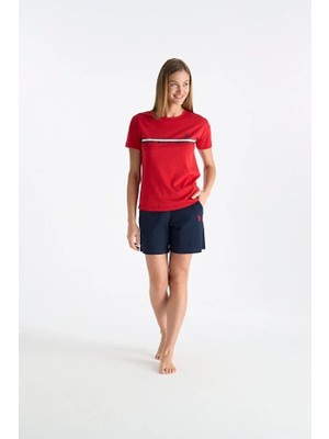 U.S. Polo Assn. Kadın T-Shirt Şort Takım, Cepli
