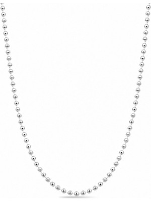 Oya Silver İnce Top-top Gümüş Zincir Kolye 50CM [ZK419-1]