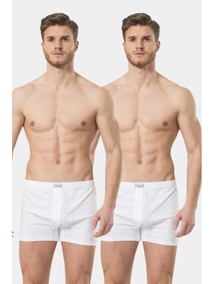 Türen Erkek %100 Pamuk Dügmeli Boxer 2'li Paket