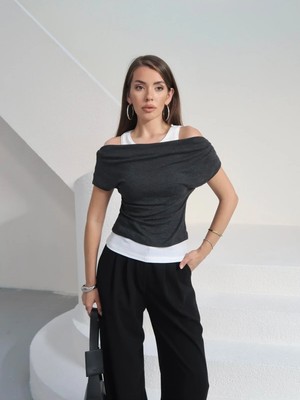 Paw Garage Kadın Aveline Atlet Detaylı Transparan T-Shirt - Buzzy Kumaş
