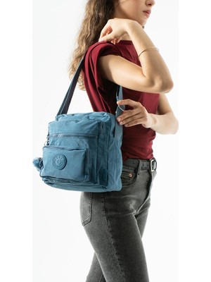 Baginn Kadın Postacı Çanta 28*32 cm 571 Collection Klinkır Hafif Yağmur Geçirmez Klinkır Kumaş Çok Cepli