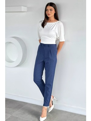 Gülseli Kadın Bel Lastikli Kumaş Pantolon P-00021494