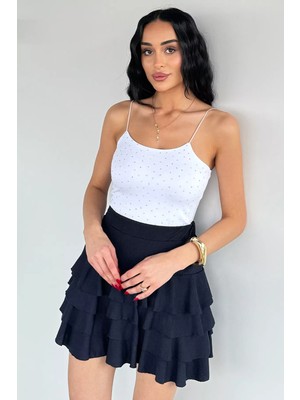 Gülseli Kadın Bel Lastikli Fırfırlı Şort Etek P-00021513