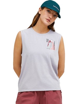 Peak Performance W Explore Graphıc Sl Kadın Günlük Tişört G79743130T Gri