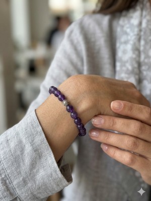 Rose Doğaltaş 8 Mmametist Doğaltaşbileklik Unisex
