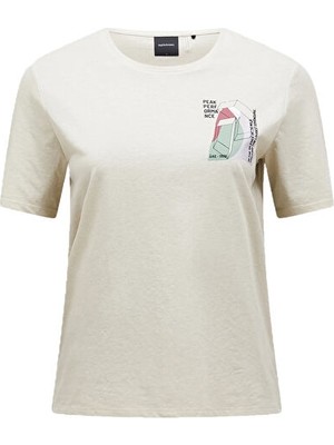 Peak Performance W Explore Graphıc Tee Kadın Günlük Tişört G79742360T Beyaz