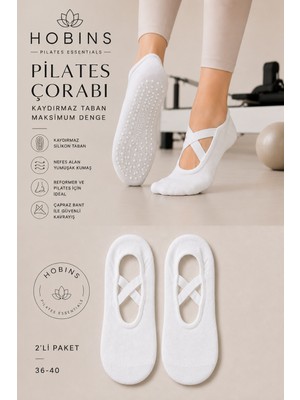 Hobins Sportswear & Company 2 Çift Kaydırmaz Taban Pilates ve Yoga Çorabı Dans,bale,plates Kaydırmaz Çorabı Siyah,beyaz,gri,tene Rengi Seçenekleri ile