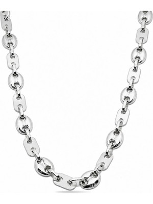 Oya Silver Plaka Dizili Gemici Gümüş Zincir Kolye 52CM [ZK103]