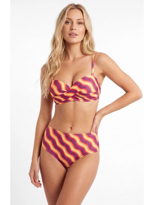 Marsilyan™-  Renkli Straplez Yüksek Bel Bikini Takımı