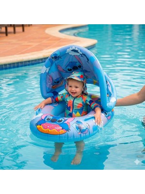 Silveryrose Store Gölgelikli Bebek Flatörü | Oyuncaklı Baby Float | Tente Koruyuculu Şişme 0-3 Yaş