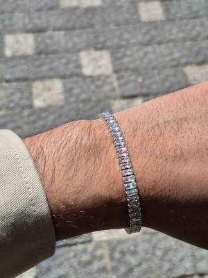 Beyaz Renk Sırataş Unisex Çelik Bileklik