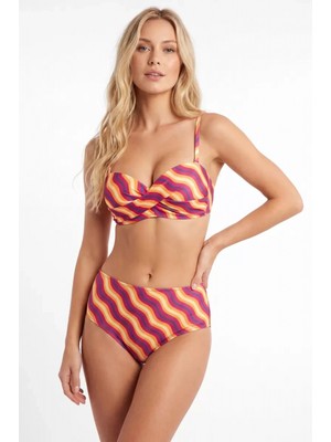 Marsilyan™- Renkli Straplez Yüksek Bel Bikini Takımı