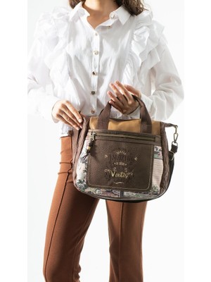 Baginn Amazing Ventis Kadın Postacı Çanta Retro Vegan Deri 28*28 cm Suni Deri El Çantası Çok Cepli