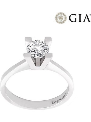 İryum 0.70 Karat G vs2 GIA Sertifikalı Pırlanta Tektaş Yüzük