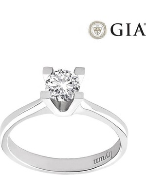 İryum 0.45 Karat D vs2 GIA Sertifikalı Pırlanta Tektaş Yüzük