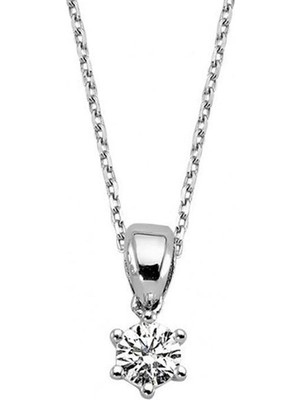 İryum 0.08ct Karat E-F VS Pırlanta Altı Tırnak Tektaş Kolye