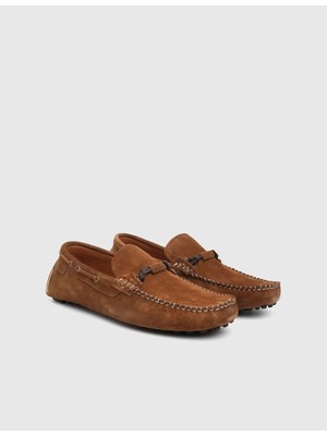 İLVİ Leone Süet Deri Erkek Taba Loafer Ayakkabı