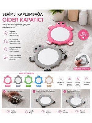 Hayveys Kkaplumbağa Silikon Gider Kapatıcı | Banyo ve Duş Gider Koruyucu
