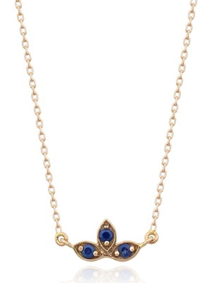 Safir Lotus Çiçeği Kolye