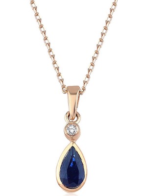 İryum Safir Damla Kolye